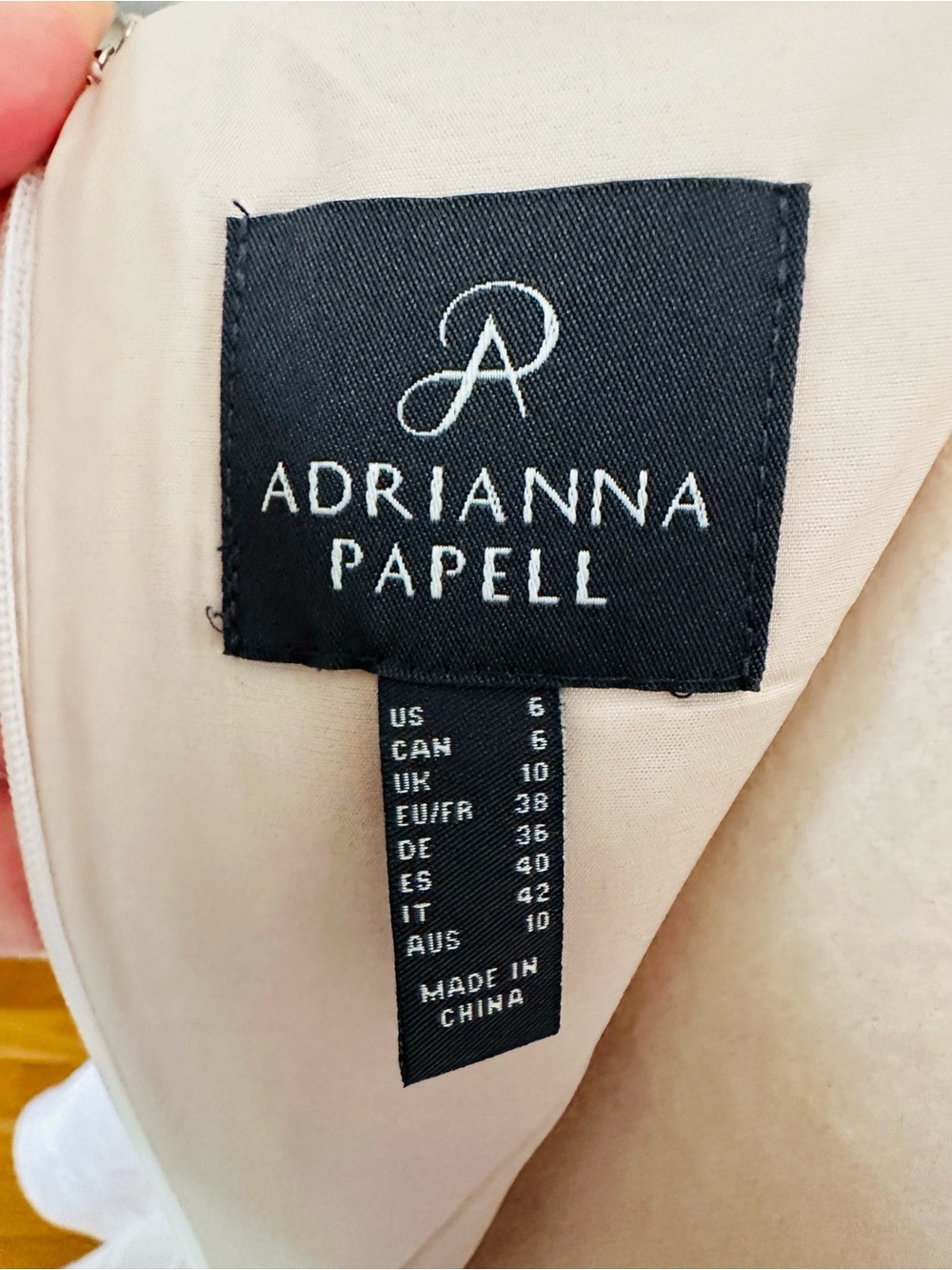 Adrianna Papell Bonded Mesh High-Low Dress - White & Blush - Wedding - Picture 12 of 16
